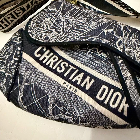 Christian Dior Blue and White Saddle Bag IT'S NOT ORIGINAL - Picture 6 of 6
